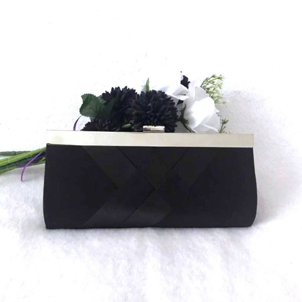 Lulu Townsend Woven Clutch Black Classic Chic
